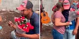 ¡Conmovedor! Albañil le pide matrimonio a su novia y recibe la ayuda de sus compañeros [VIDEO]