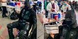 Recibe su vacuna contra la COVID-19 disfrazado de Batman y singular escena causa furor en Facebook