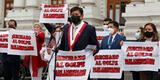 Bancada de Perú Libre realizó plantón contra el "golpe de estado" parlamentario