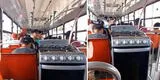 Pasajero lleva su cocina en un bus y usuarios lo trolean: “Lo que uno hace para no pagar taxi” [VIDEO]