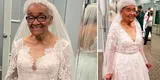 ¡Nunca es tarde! Mujer utilizó el vestido de novia de sus sueños a los 94 años [FOTOS]