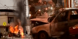 ¡Milagro! Conductor se salva de morir luego que su auto ardiera en llamas en la vía pública [VIDEO]