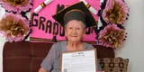 ¡Nunca es tarde! Adulta mayor se gradúa de la secundaria un año antes de cumplir 90