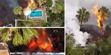 España: drones captan lava del volcán Cumbre Vieja destruyendo una piscina en la isla La Palma [VIDEO]