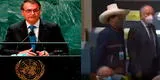 Pedro Castillo se retira durante discurso del presidente de Brasil, Jair Bolsonaro en la ONU [VIDEO]