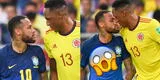 ¿Qué pasó? Tenso momento entre Neymar y Yerry Mina terminó en ‘un pico’ [FOTO]