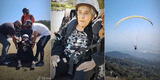 Mujer de 94 años superó la COVID-19 y está feliz por celebrar su cumpleaños volando en parapente [VIDEO]