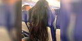 Pasajera causa indignación por dejar caer su cabellera sobre la mesa plegable de otro viajero [FOTO]