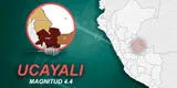 Temblor de magnitud 4.4 se registró la tarde de este jueves en Ucayali, según IGP