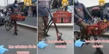 Ingenio peruano: hombre reemplaza pieza de su bicicleta malograda por un patín y se vuelve viral