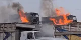 El Agustino: camión se incendia en plena vía evitamiento [VIDEO]