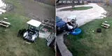 Perrito es captado conduciendo un carrito de golf mientras sus dueños no están en casa [VIDEO]