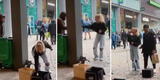 Artista callejero ofrece un show en plena calle, pero pasa un indigente y ocurre lo inesperado [VIDEO]