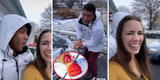 Peruano ve nieve por primera vez y trolea a su esposa canadiense: "Vendo raspadillas, casera" [VIDEO]