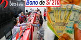 Bono 210 soles: ¿Quiénes cobrarán el subsidio en el Banco de la Nación?