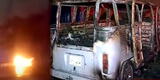Chorrillos: Combi queda calcinada tras incendiarse en plena avenida