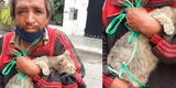 Hombre indigente rescata y cuida a un gatito que familia había mandado a matar en SJL [FOTOS]