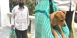 Abuelito que vende escobas junto a su perrito para sobrevivir lleva a su perro a todas partes [FOTOS]