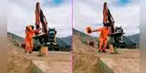 Obrero es captado bailando huayno con su máquina de trabajo y divertido video es viral