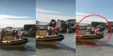 Papa Noel reparte regalos en bote, pero comete tremendo blooper y ocurre lo impensado [VIDEO]