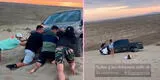 Mario Hart y Hugo García se quedaron varados en el desierto: su auto se sumergió en la arena