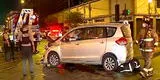 Centro de Lima: Un herido tras choque de dos automóviles por exceso de velocidad