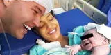 El tierno momento de recién nacida poniendo una gran sonrisa al escuchar la voz de su padre por primera vez [FOTO]