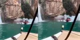 Brasil: el espeluznante momento en que se parte un acantilado e impacta a tres lanchas de turistas [VIDEO]