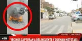 La Victoria: vecinos capturan a delincuente y queman mototaxi [VIDEO]