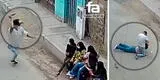 ¡De terror! desalmado delincuente ataca con cuchillo a grupo de menores para quitarles su celular [VIDEO]
