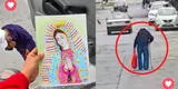 Abuelito vende dibujos de la Virgen de Guadalupe para comprar comida para sus nietos y escena hace llorar [FOTO]