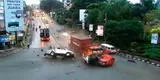 Indonesia: camión sin frenos embiste varios vehículos e insólita escena se viraliza [VIDEO]