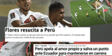 "Edison Flores resucita a Perú": Así reaccionó la prensa extranjera sobre el gol del empate ante Ecuador
