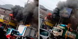 SJL: registran fuerte incendio en minimarket 'Tambo' ubicado en el 20 de Próceres [VIDEO]