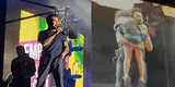 Ezio Oliva canta en el escenario con su hija en brazos [VIDEO]