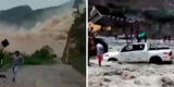 La Libertad: se registra huaico de gran magnitud en Pataz y vehículo queda atrapado en el río