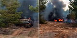 Rusia publica imágenes de la destrucción de vehículos militares ucranianos