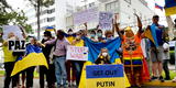 "Queremos paz": Manifestantes protestan frente a Embajada de Rusia tras guerra con Ucrania [VIDEO]