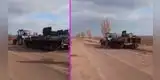 Granjero ucraniano roba un tanque de guerra de Rusia con la ayuda de su tractor [VIDEO]