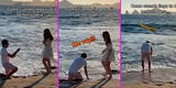 Le pide la mano a su novia en la playa, pero anillo termina naufragando en el mar [VIDEO]