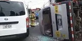 San Miguel: cámaras se seguridad registran violento accidente entre un auto del INEI y una combi