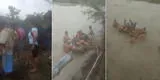 Piura: escolares cruzan río a bordo de una cámara de llanta para llegar a sus colegios [VIDEO]