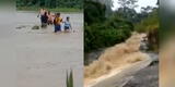 Amazonas: Río Utcubamba se desborda y varios pobladores casi pierden la vida por cruzarlo [VIDEO]