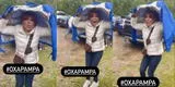 Magaly Medina es sorprendida por lluvia en Oxapampa: "No traje nada para esto" [VIDEO]