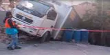 SJM: camión pierde el control y se empotra en techo de una vivienda [VIDEO]