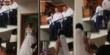 Aparece vestida de novia frente a su padre y hermanos, pero son virales en TikTok con inesperada reacción