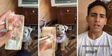 Joven peruano se va al baño y al regresar ve que su perrito hizo lo impensado con su dinero: "El de 50 encima" [VIDEO]