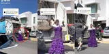 Recolector de basura saca los pasitos 'prohibidos' tras ponerse un vestido de fiesta que encontró y la rompe en TikTok