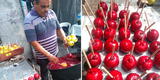 Humilde vendedor preparó 1500 manzanas acarameladas, pero le cancelan el pedido: “¡Ayúdennos!”