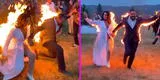 “¡Novios en llamas!”: Dobles de acción se casan y se prenden fuego en plena boda [VIDEO]